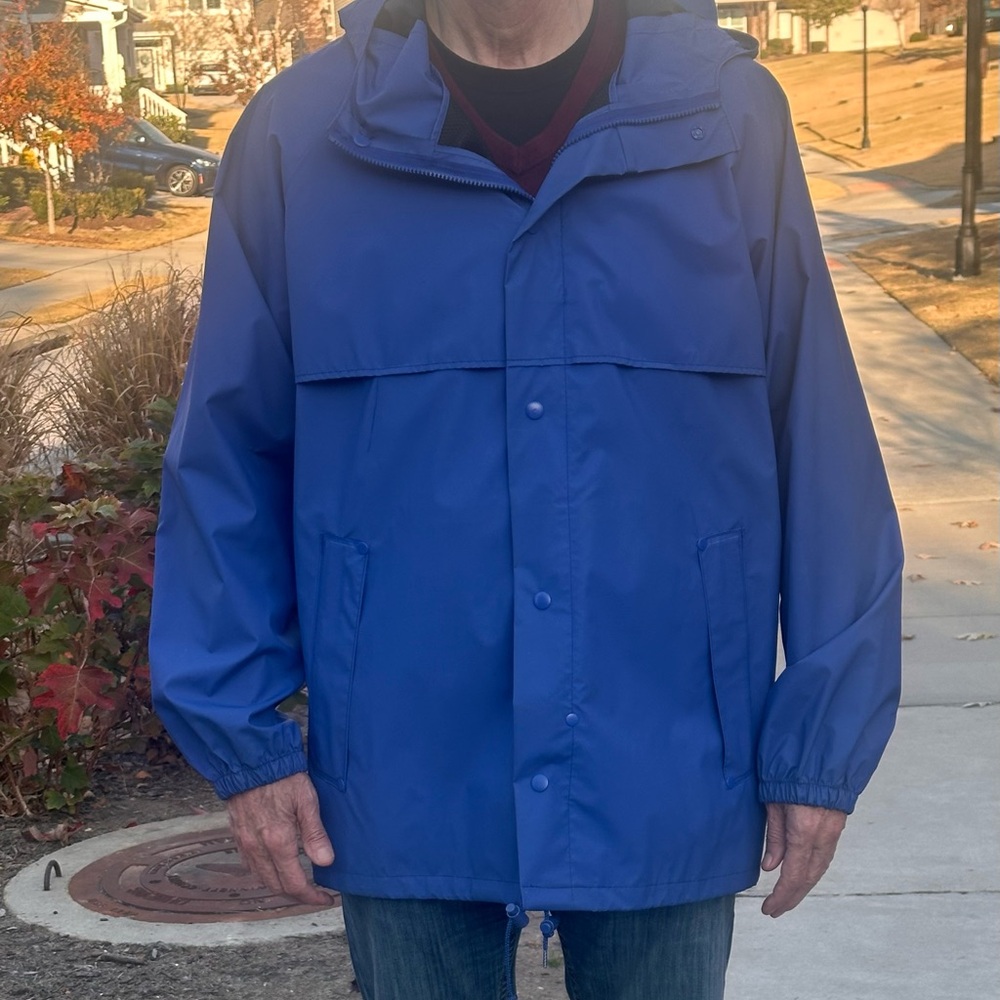 Lands' End Men's Deep Blue Rain Jacket
